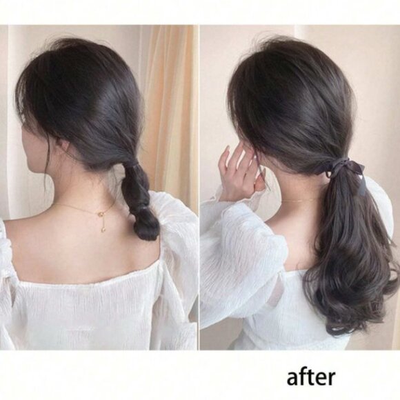 Ponytail Extension 13" Dark Brown Soft Bouncy Curls Thick Natural looking - Picture 1 of 4